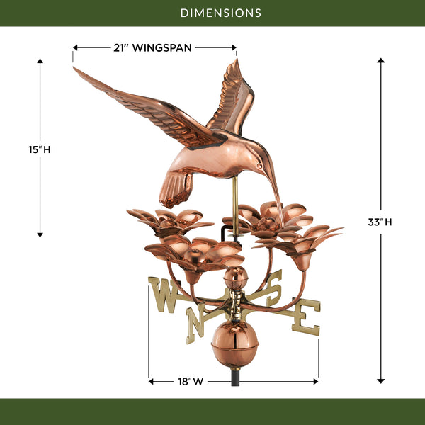 Good Directions Hummingbird With Flowers Weathervane