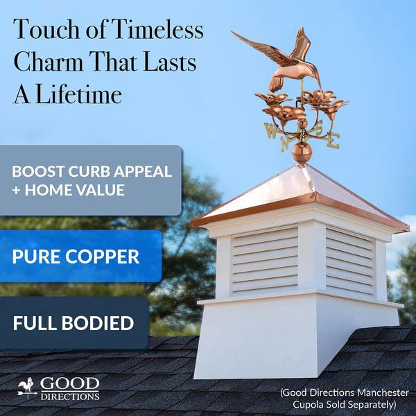 Good Directions Hummingbird With Flowers Weathervane