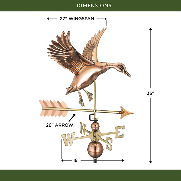 Good Directions Landing Duck With Arrow Weathervane