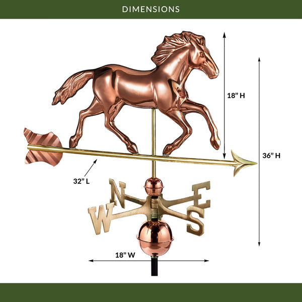 Good Directions Smithsonian Running Horse Weathervane
