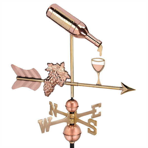 good directions Wine Bottle with Grapes & Glass Weathervane