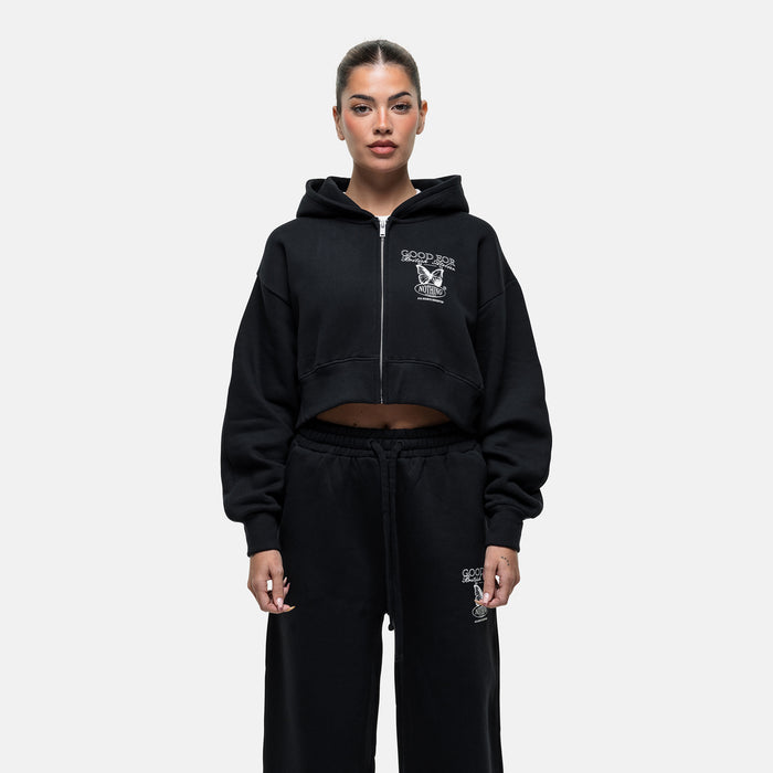 Good For Nothing Atelier Butterfly Black Zip Hoodie