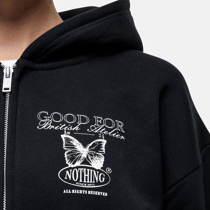 Good For Nothing Atelier Butterfly Black Zip Hoodie