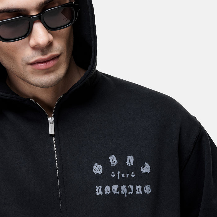 Good For Nothing California Washed Black Zip Hoodie
