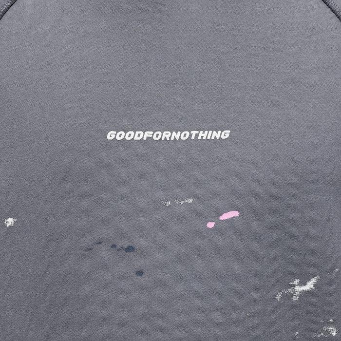 Good For Nothing Concept Washed Grey Paint Hoodie (Final Sale)