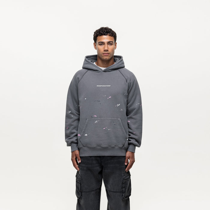 good for nothing Concept Washed Grey Paint Hoodie (Final Sale)