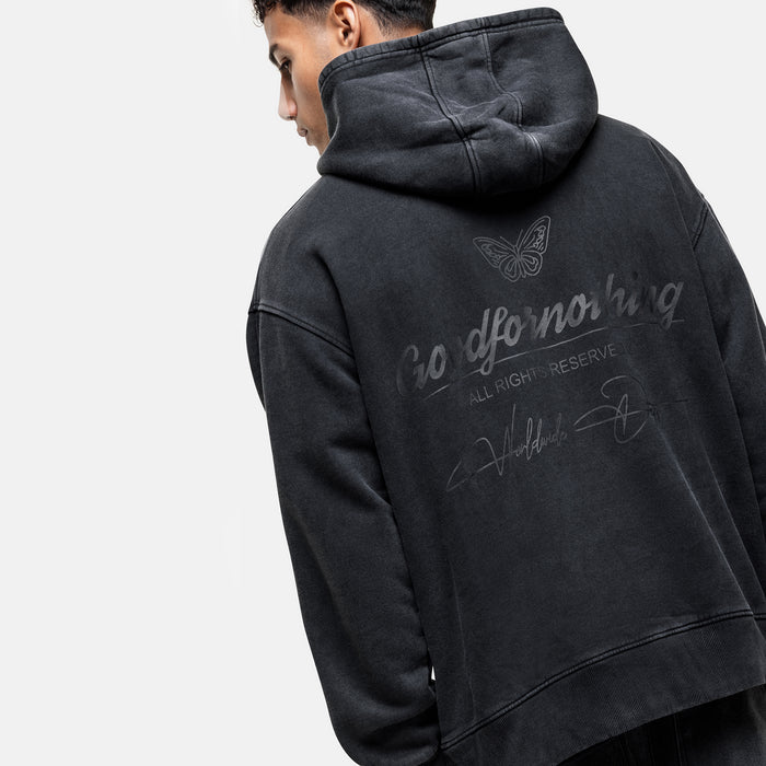 Good For Nothing Cult Butterfly Blackout Washed Hoodie