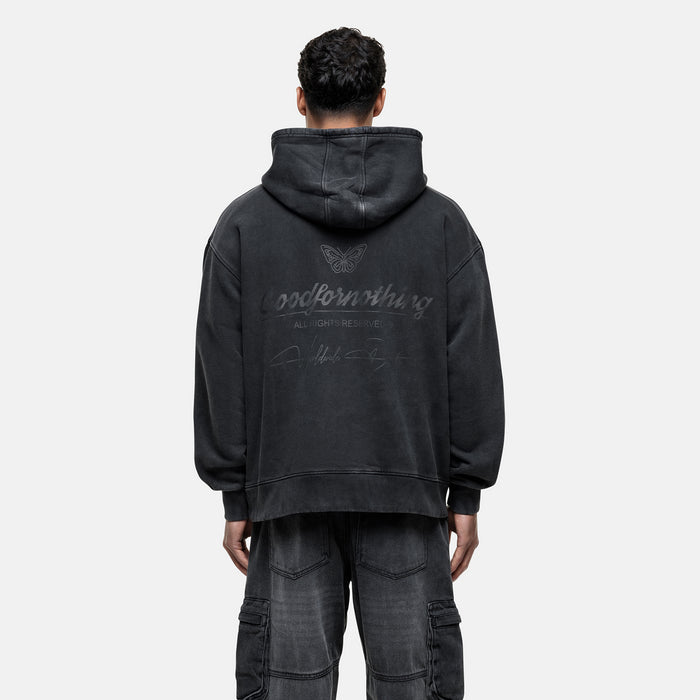 Good For Nothing Cult Butterfly Blackout Washed Hoodie