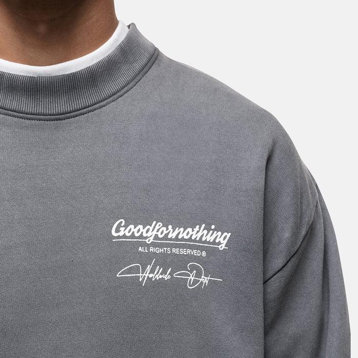 Good For Nothing Cult Butterfly Grey Washed Sweatshirt