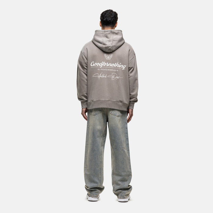 Good For Nothing Cult Butterfly Taupe Washed Hoodie