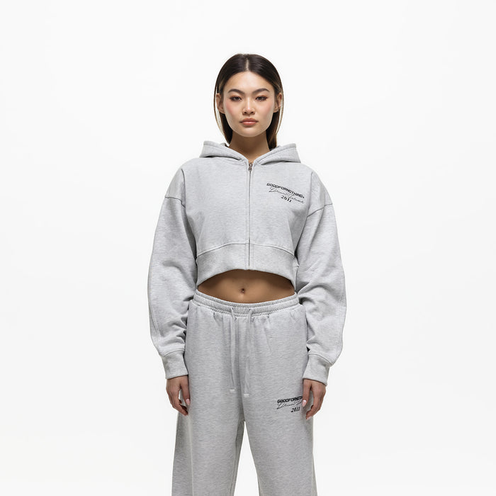 good for nothing Dream Forever Grey Marl Zip Hoodie (Final Sale)