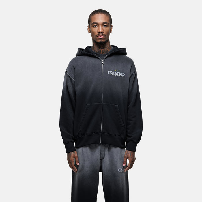 good for nothing Alaska Gradient Black Zip Hoodie