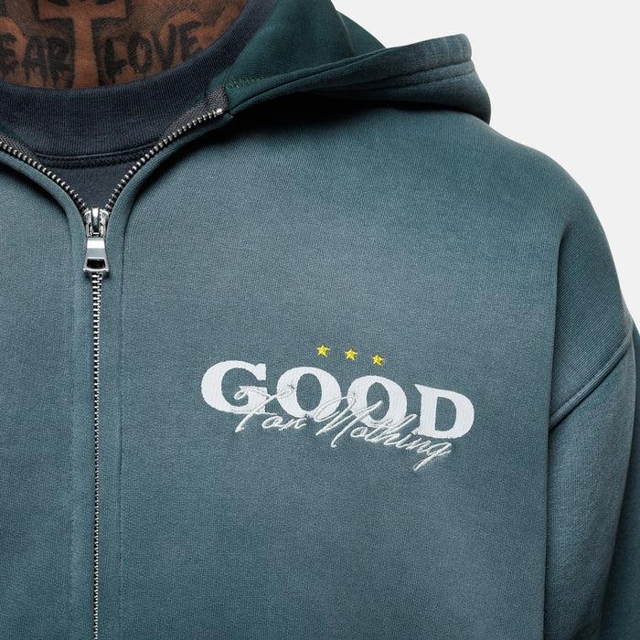 Good For Nothing Alaska Gradient Green Zip Hoodie