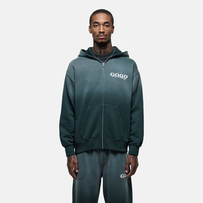 good for nothing Alaska Gradient Green Zip Hoodie