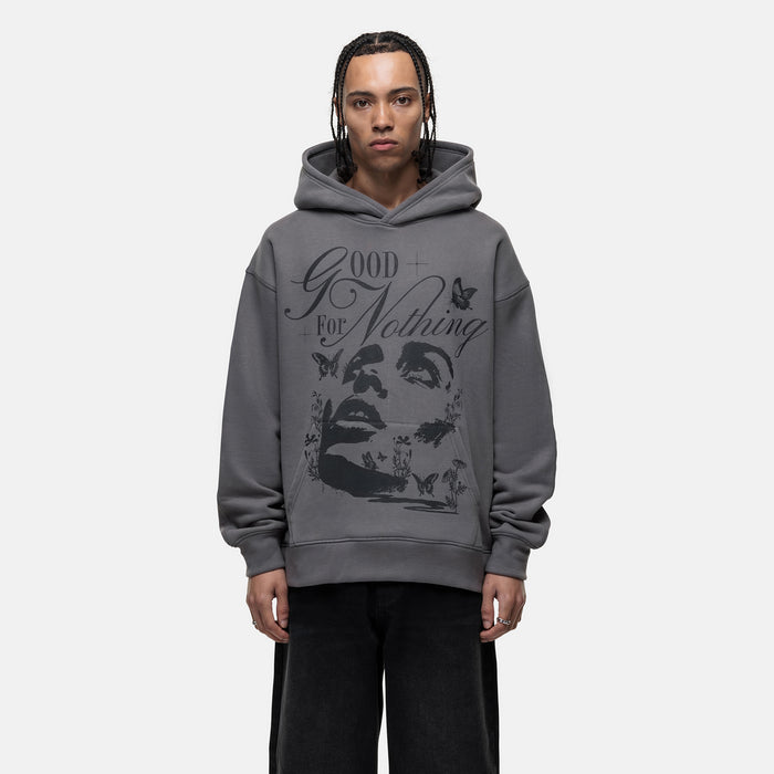good for nothing Blossom Washed Grey Hoodie