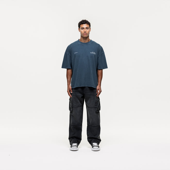 Good For Nothing Boxy Washed Blue T-shirt