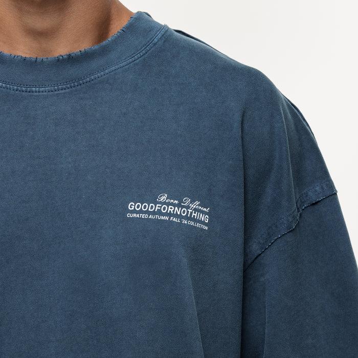 Good For Nothing Boxy Washed Blue T-shirt