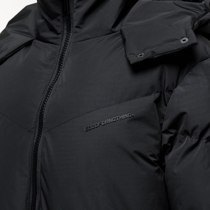 Good For Nothing Chevron Black Maxi Puffer Jacket