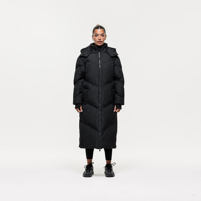 good for nothing Chevron Black Maxi Puffer Jacket