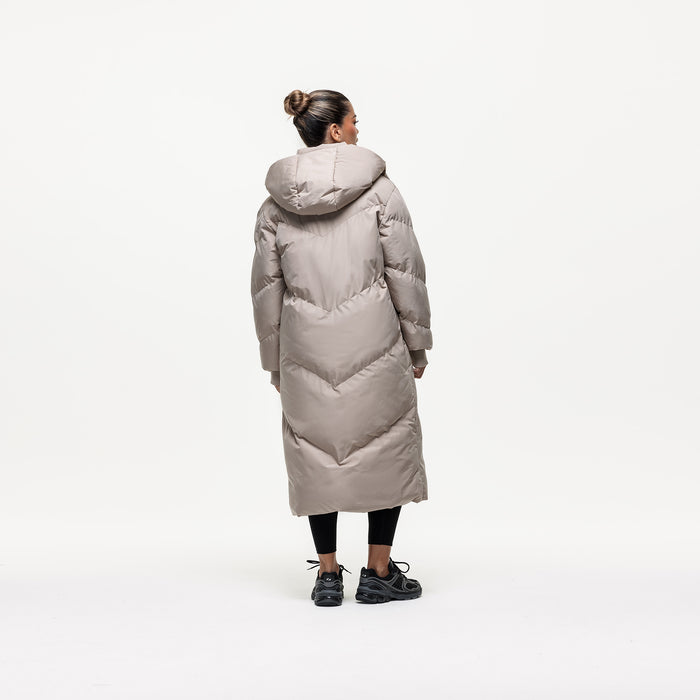 Good For Nothing Chevron Stone Maxi Puffer Jacket