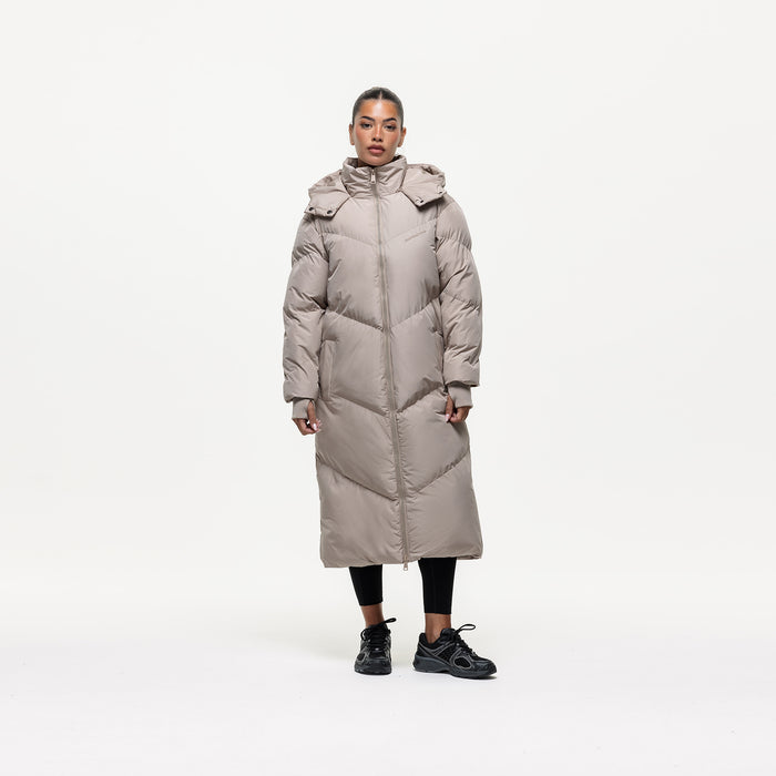 Good For Nothing Chevron Stone Maxi Puffer Jacket