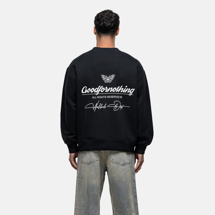 Good For Nothing Cult Butterfly Black Sweatshirt