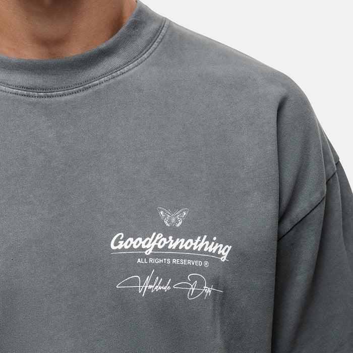 Good For Nothing Cult Butterfly Grey T-shirt