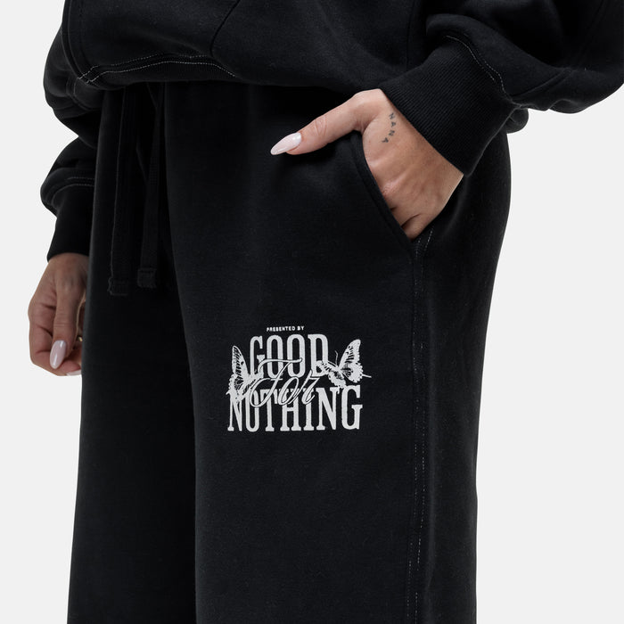 Good For Nothing Dakota Butterfly Black Sweatpants