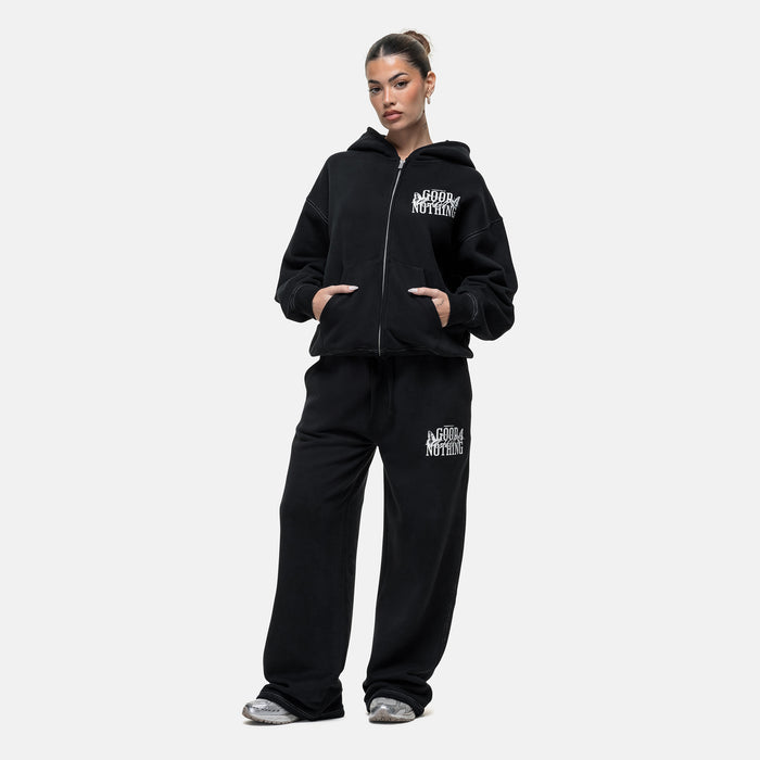 Good For Nothing Dakota Butterfly Black Sweatpants