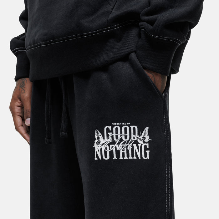 Good For Nothing Dakota Butterfly Black Sweatpants