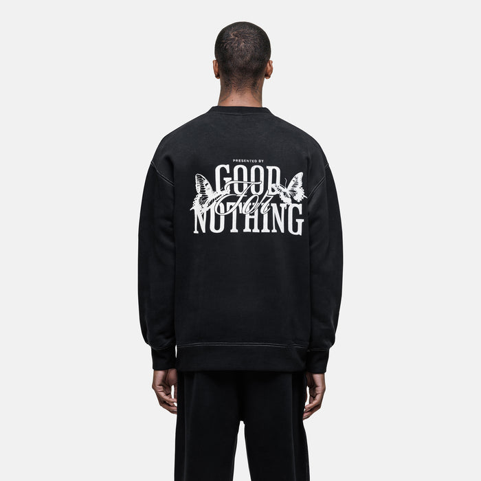 Good For Nothing Dakota Butterfly Black Sweatshirt