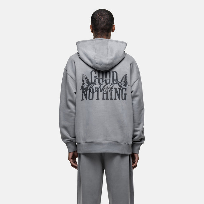 Good For Nothing Dakota Butterfly Grey Hoodie