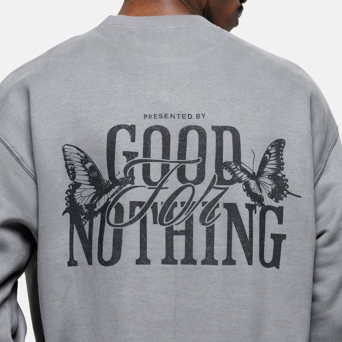 Good For Nothing Dakota Butterfly Grey Sweatshirt