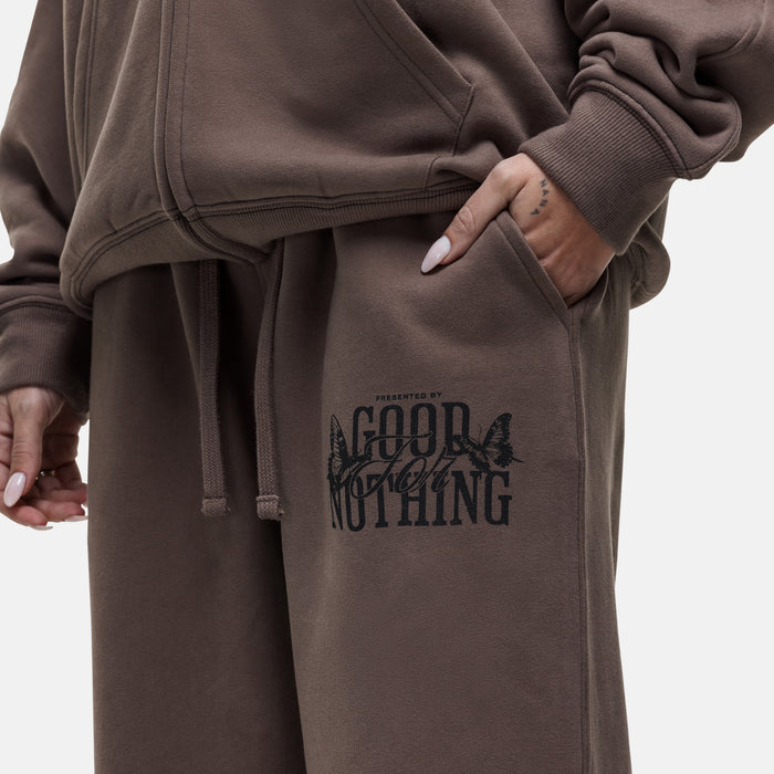 Good For Nothing Dakota Butterfly Taupe Sweatpants