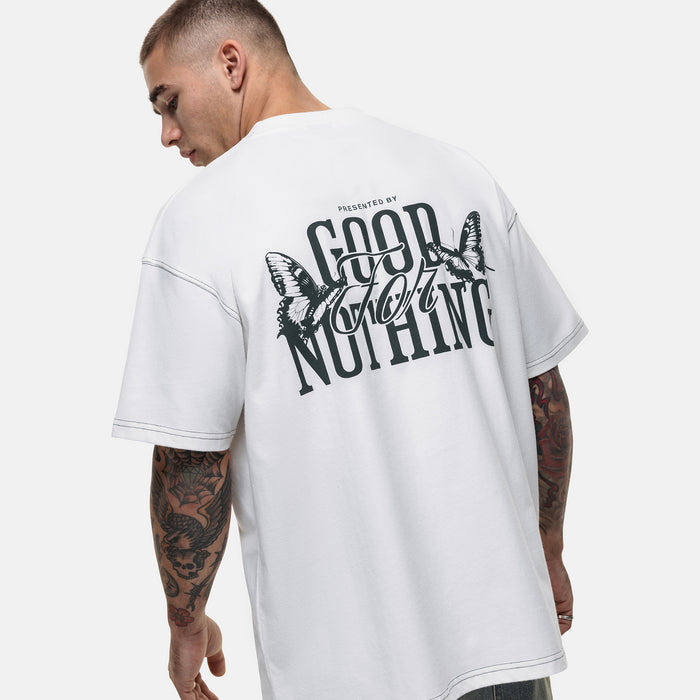 Good For Nothing Dakota Butterfly White T-shirt