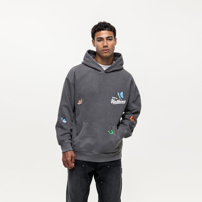 Good For Nothing Flight Washed Grey Hoodie