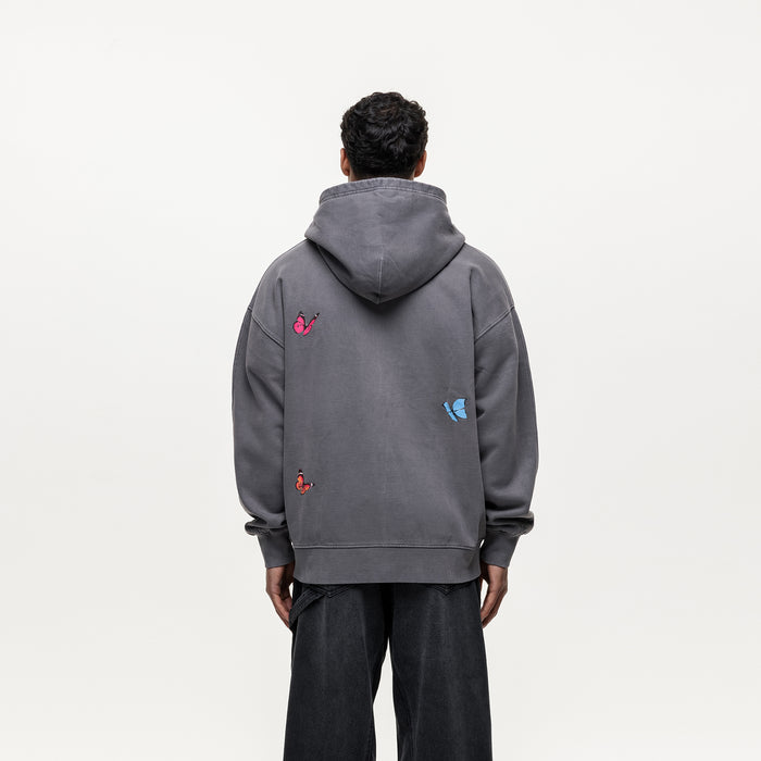 Good For Nothing Flight Washed Grey Zip Hoodie