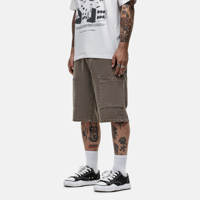Good For Nothing Heavy Cargo Taupe Denim Shorts