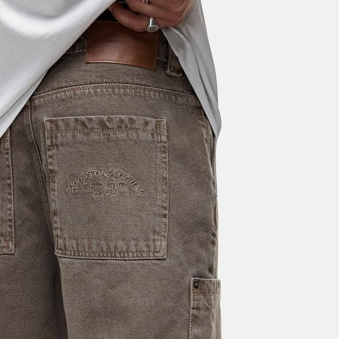 Good For Nothing Heavy Cargo Taupe Denim Shorts