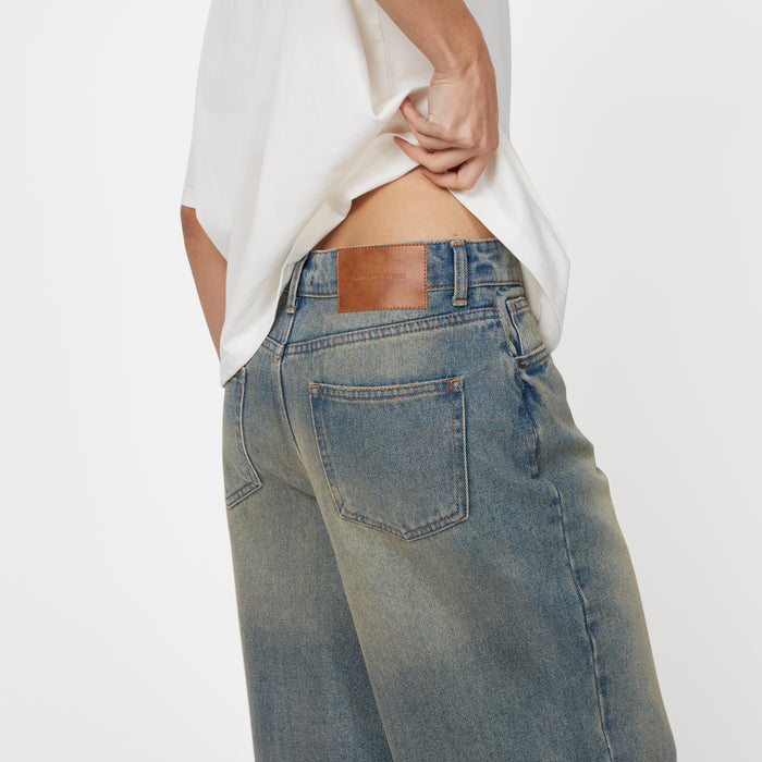 Good For Nothing Heavy Washed Faded Blue Jorts