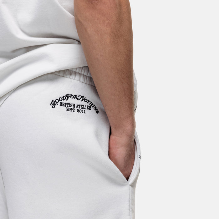 Good For Nothing Overlock Vintage White Shorts