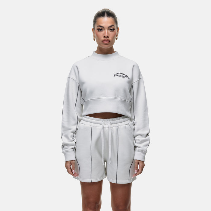 good for nothing Overlock Vintage White Sweatshirt