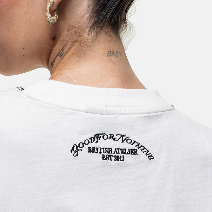 Good For Nothing Overlock Vintage White T-shirt