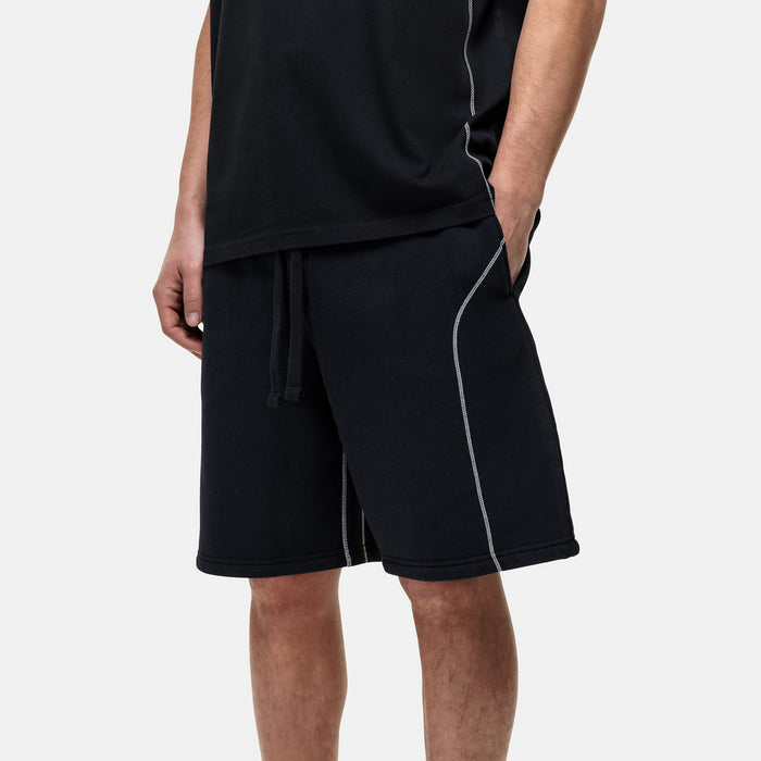 Good For Nothing Overlock Washed Black Shorts