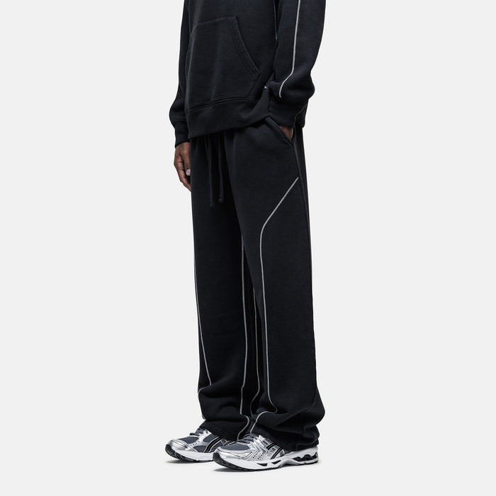 Good For Nothing Overlock Washed Black Sweatpants