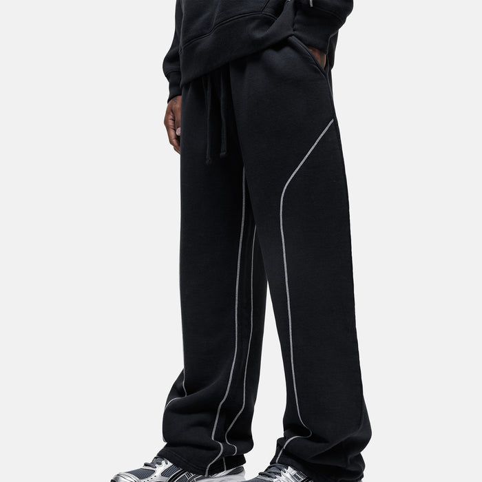 Good For Nothing Overlock Washed Black Sweatpants