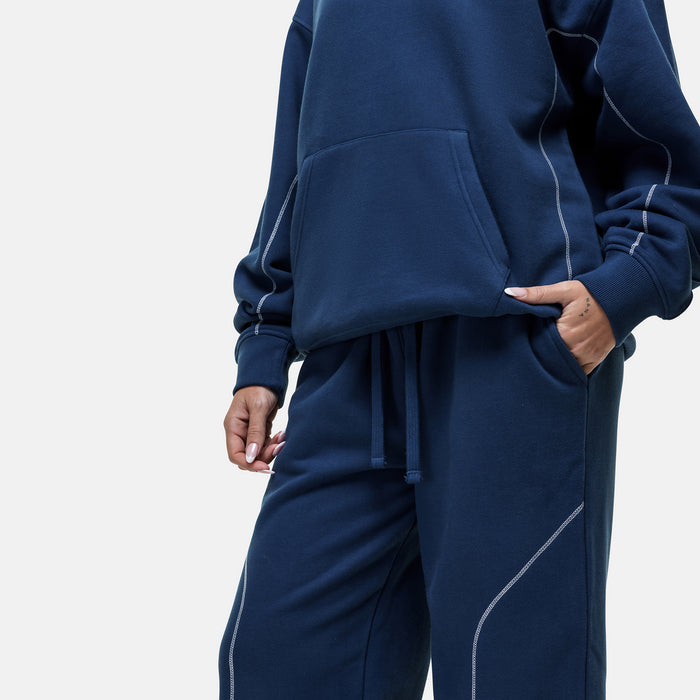 Good For Nothing Overlock Washed Blue Sweatpant