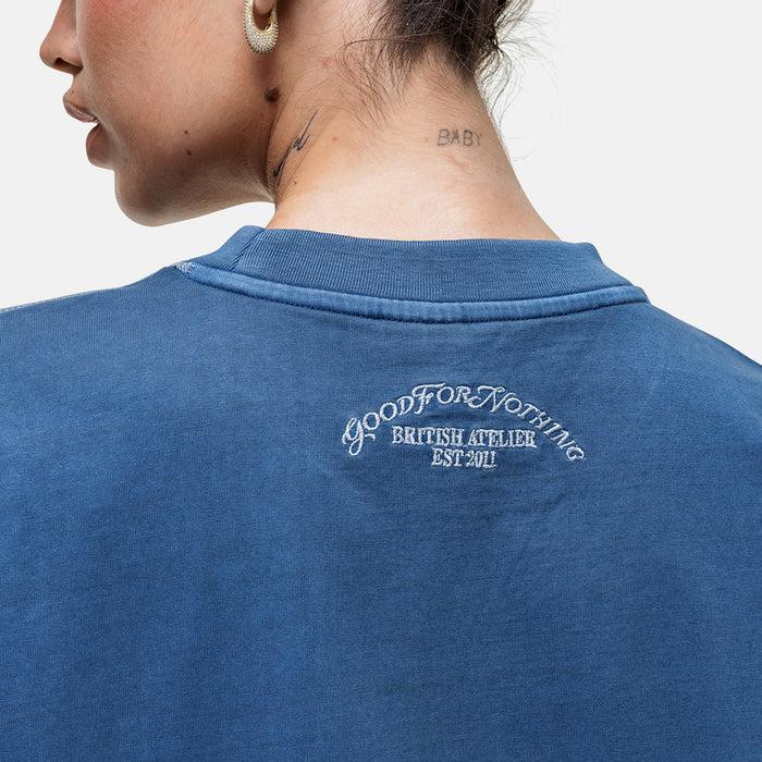 Good For Nothing Overlock Washed Blue T-shirt
