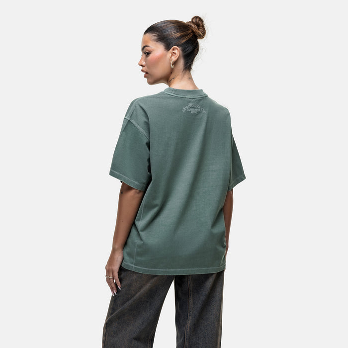 Good For Nothing Overlock Washed Green T-shirt