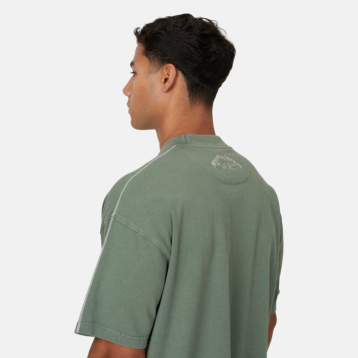 Good For Nothing Overlock Washed Green T-shirt